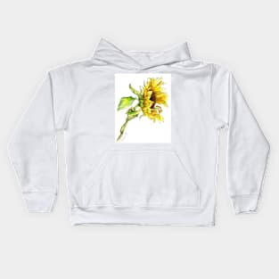 Sunflower watercolour painting Kids Hoodie